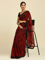 Laxmipati 13472 Georgette Red & Black Sarees