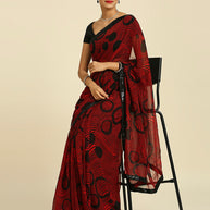 Laxmipati 13472 Georgette Red & Black Sarees