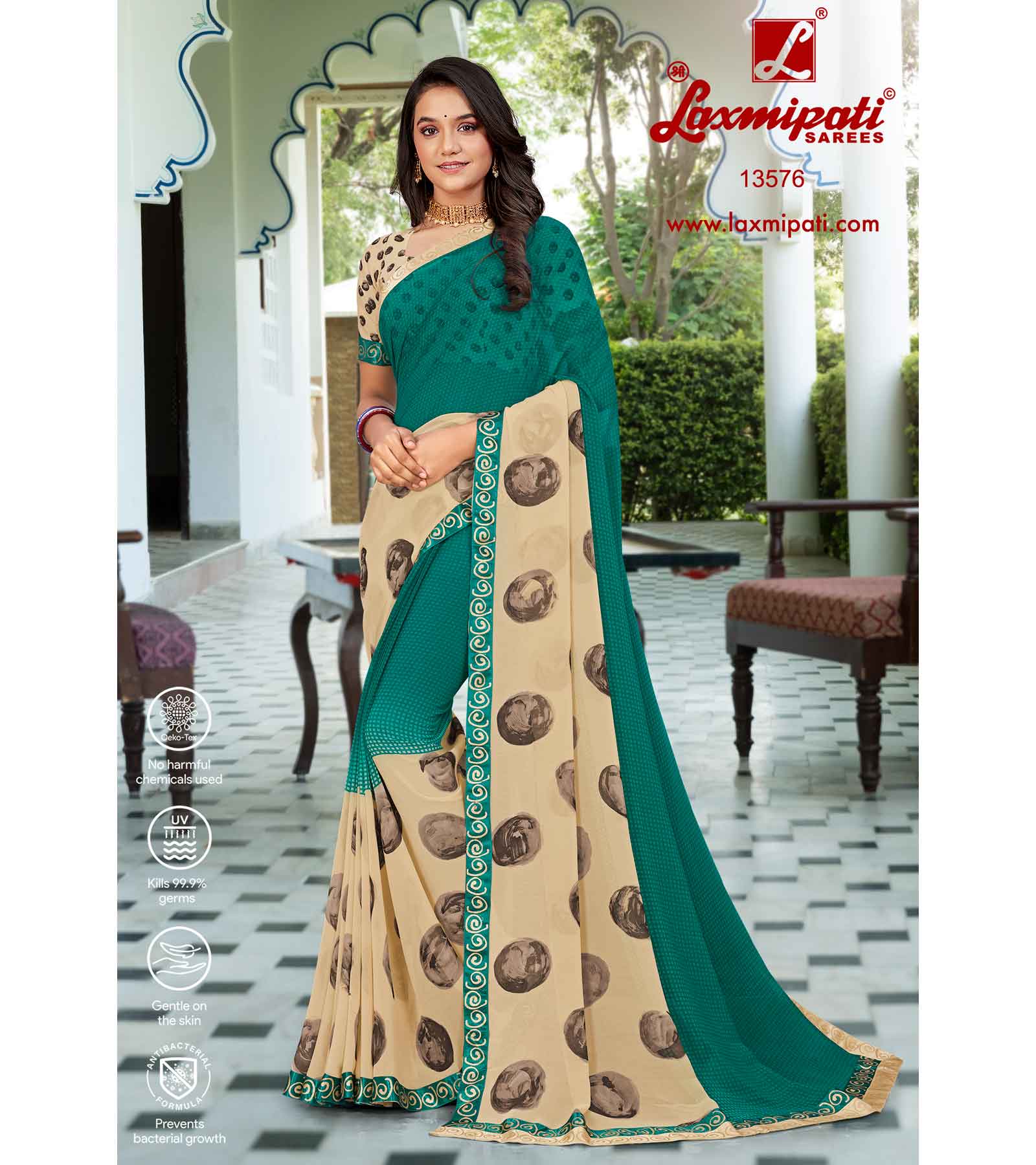 Laxmipati Phirangi-Bahu 13576-D Georgette Multicolor Saree