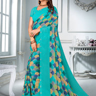 Laxmipati Priya 13583 Georgette Light Blue Saree