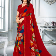 Laxmipati Priya 13586 Georgette Red Saree