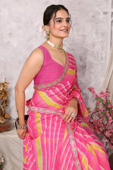 Laxmipati 13693 Chiffon Pink Sarees