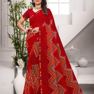 Laxmipati Priya 13730 Georgette Red Saree