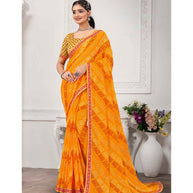 Laxmipati Bandhani Chiffon Printed Saree