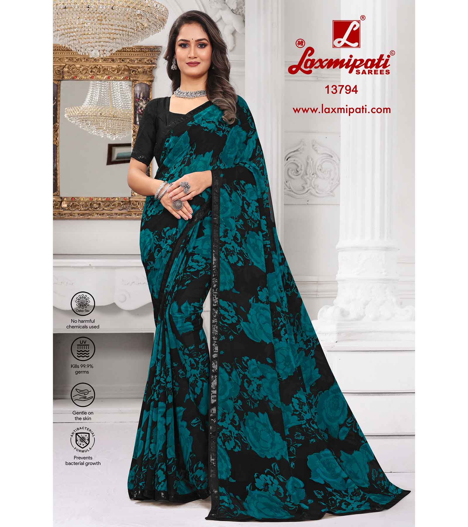 Laxmipati 13794 Georgette Blue Saree