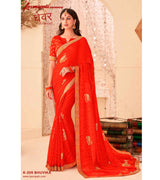 Laxmipati Ghevar K-209 Brasso Orange Saree