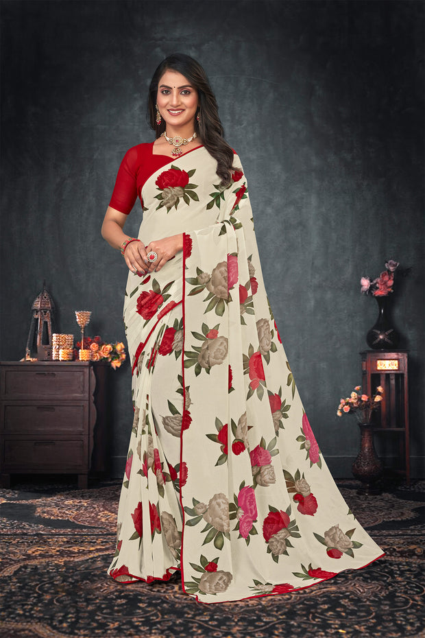 Laxmipati Georgette Floral Printed Saree