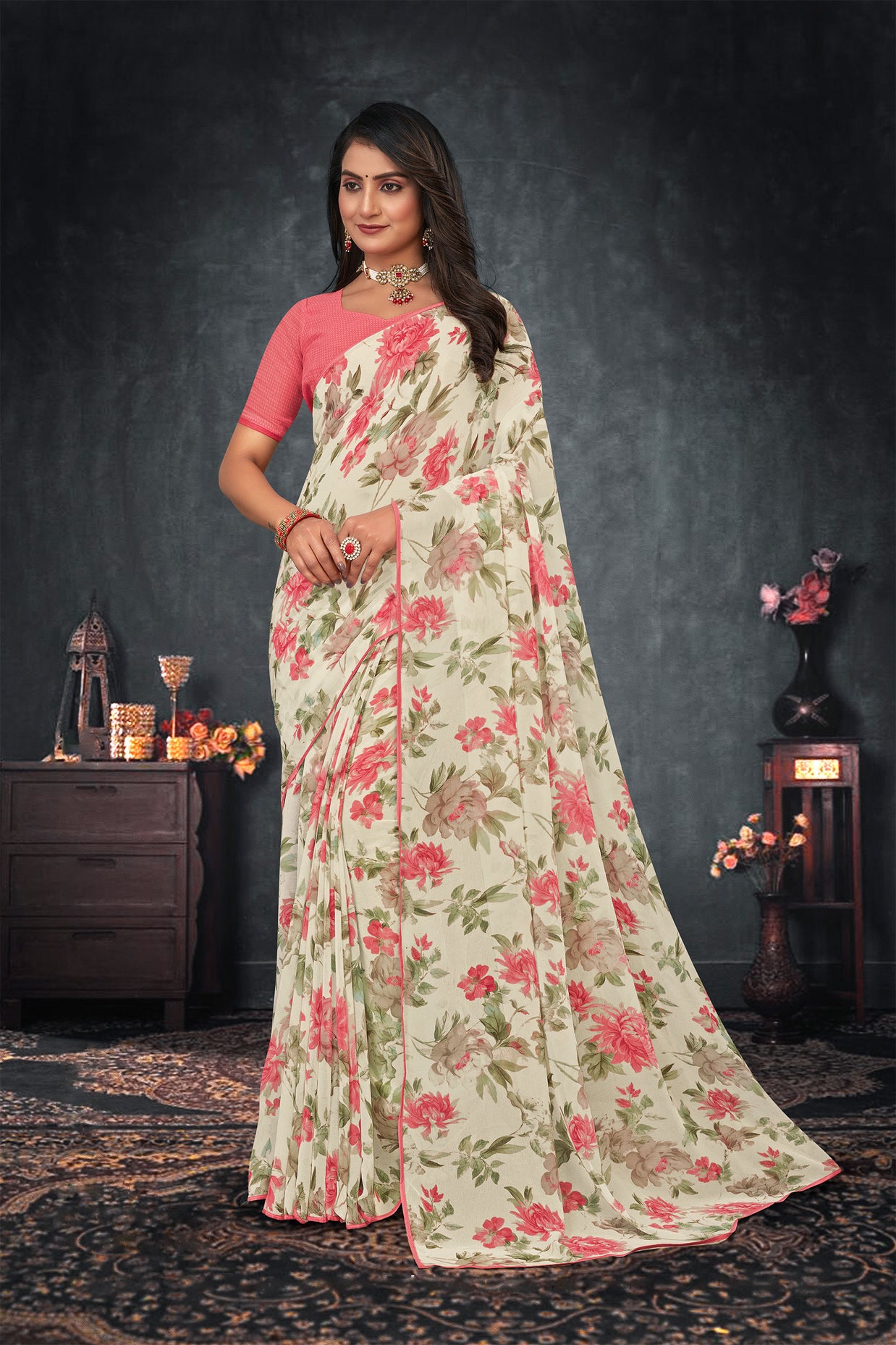 Laxmipati  Georgette Floral Saree