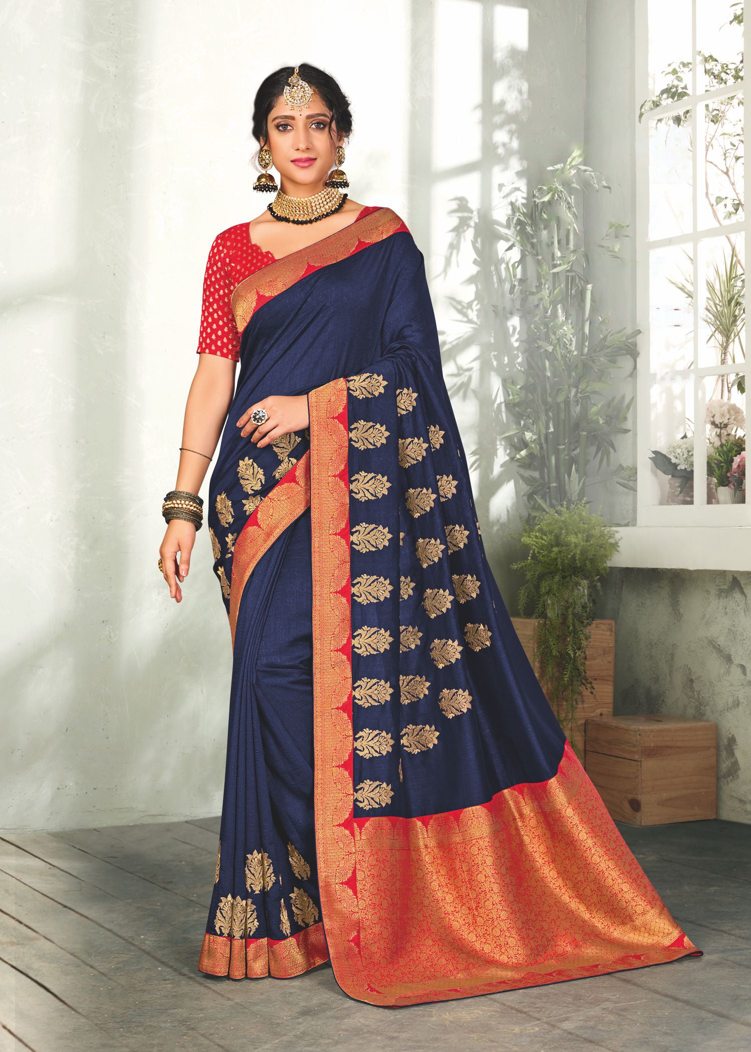 Laxmipati Rasili 2104 Art Silk Navy Blue Saree