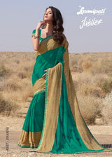 Laxmipati Bulbul 4587 Chiffon Teal Green Saree