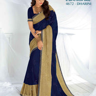 Laxmipati Bulbul 4672 Chiffon Blue Saree