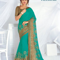 Laxmipati Bulbul 4679 Chiffon Turquoise Saree