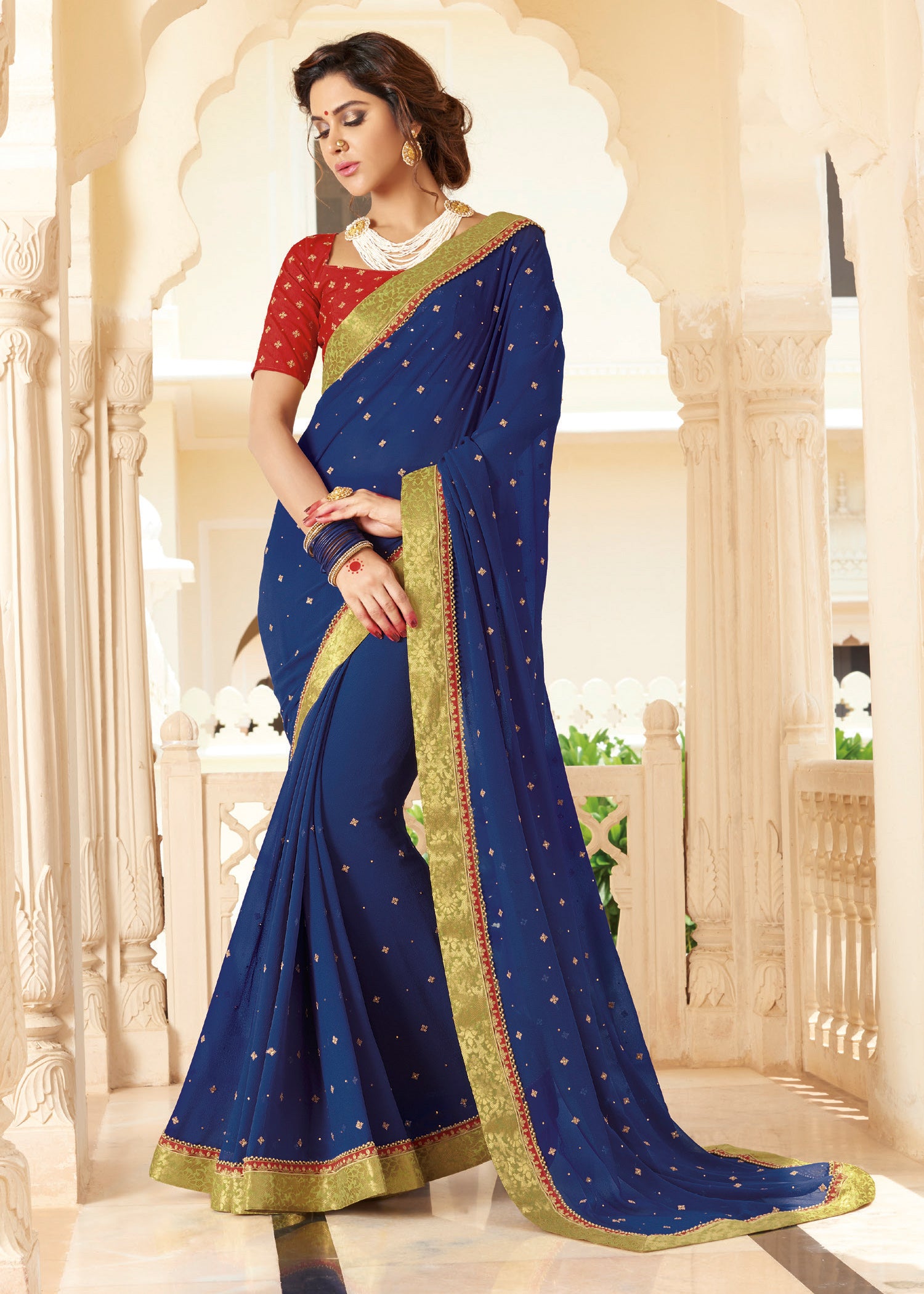 Laxmipati Rasili 4911 Georgette Blue Saree