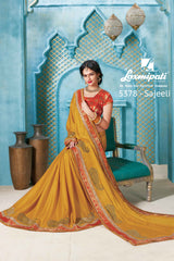 Laxmipati Bulbul 5378 Satin Silk Mustard Saree