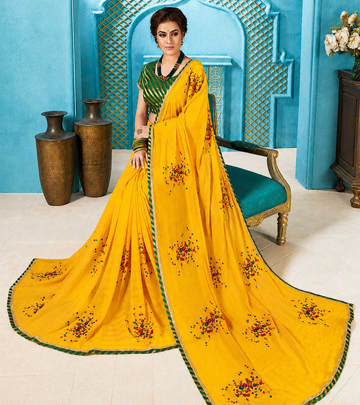 Laxmipati Chiffon Printed Saree