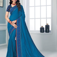 Laxmipati Rasili 5430 Polycotton Blue Saree