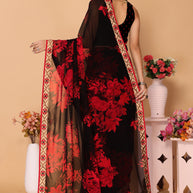 Laxmipati 5525 Poly Georgette Red Saree