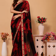 Laxmipati 5525 Poly Georgette Red Saree