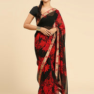 Laxmipati 5525 Poly Georgette Red Saree