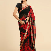 Laxmipati 5525 Poly Georgette Red Saree