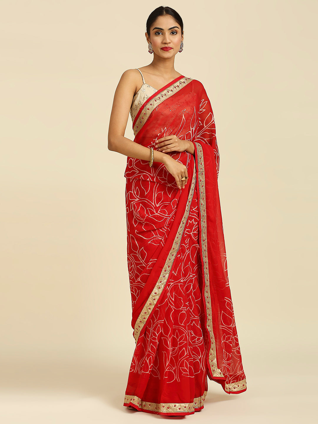 Laxmipati 5559 Poly Chiffon Red Saree