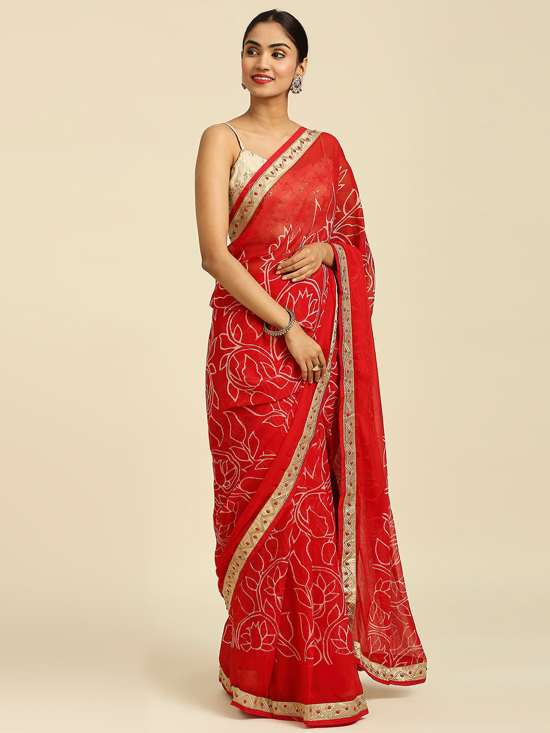 Laxmipati 5559 Poly Chiffon Red Saree