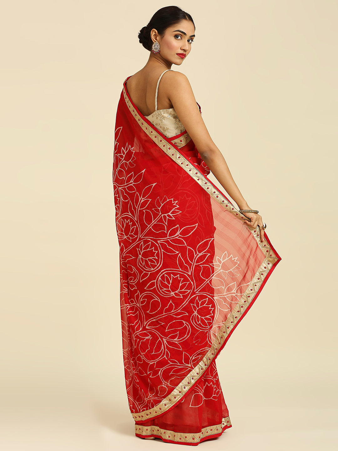 Laxmipati 5559 Poly Chiffon Red Saree