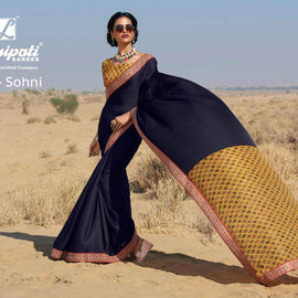 Laxmipati Bulbul 5585 SILK Navy Blue Saree