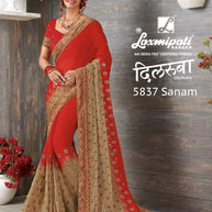 Laxmipati Bulbul 5837 Chiffon Red Saree