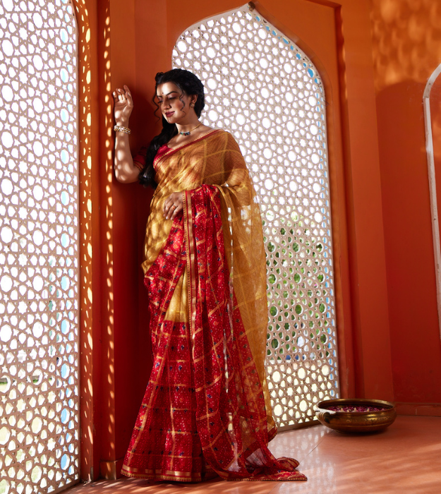 Laxmipati 6081 Chiffon Multicolor Saree - Akshara Singh