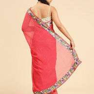 Laxmipati 6319 Poly Chiffon Pink Saree