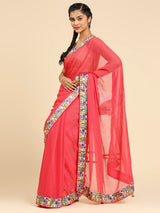 Laxmipati 6319 Poly Chiffon Pink Saree