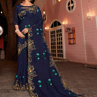 Laxmipati Rasili 6433 Chiffon Blue Saree