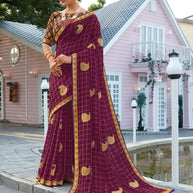 Laxmipati Rasili 6439 Chiffon Purple Saree