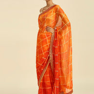 Laxmipati 6542 Poly Chiffon Orange Saree
