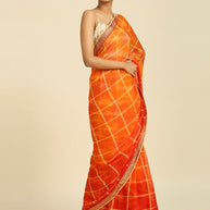 Laxmipati 6542 Poly Chiffon Orange Saree