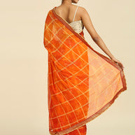 Laxmipati 6542 Poly Chiffon Orange Saree