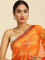 Laxmipati 6542 Poly Chiffon Orange Saree