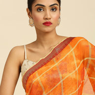 Laxmipati 6542 Poly Chiffon Orange Saree