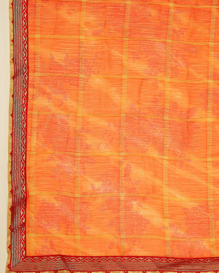 Laxmipati 6542 Poly Chiffon Orange Saree
