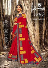 Laxmipati Bulbul 6612 Chiffon Red Saree