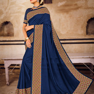 Laxmipati Rasili 6770 Satin Navy Blue Saree