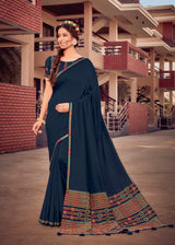 Laxmipati Rasili 6780 Art Silk Navy Blue Saree