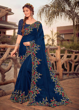 Laxmipati Rasili 6788 Organza Navy Blue Saree