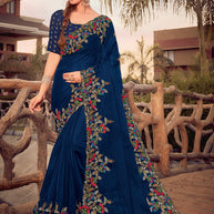 Laxmipati Rasili 6788 Organza Navy Blue Saree