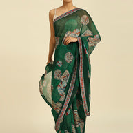 Laxmipati 6790 Poly Georgette Green Saree