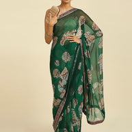 Laxmipati 6790 Poly Georgette Green Saree