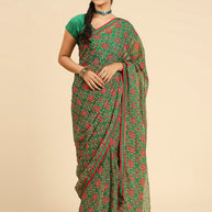 Laxmipati 6791 Poly Chiffon Green Saree