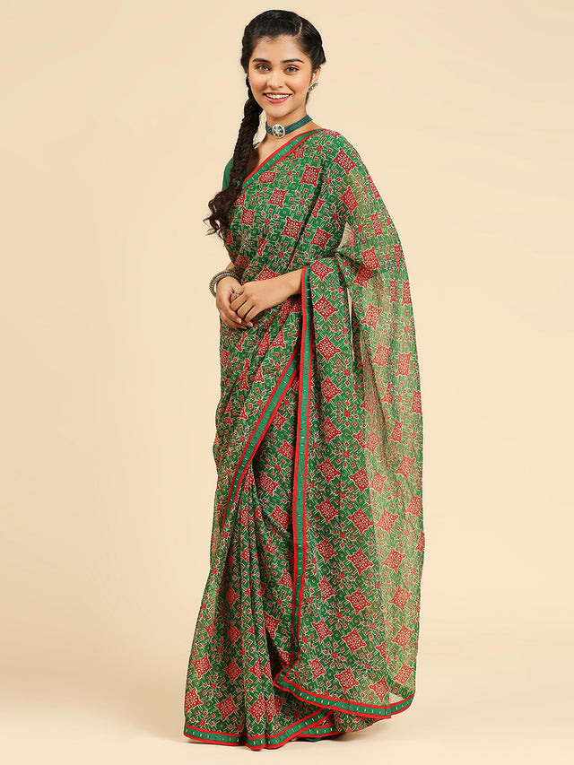 Laxmipati 6791 Poly Chiffon Green Saree
