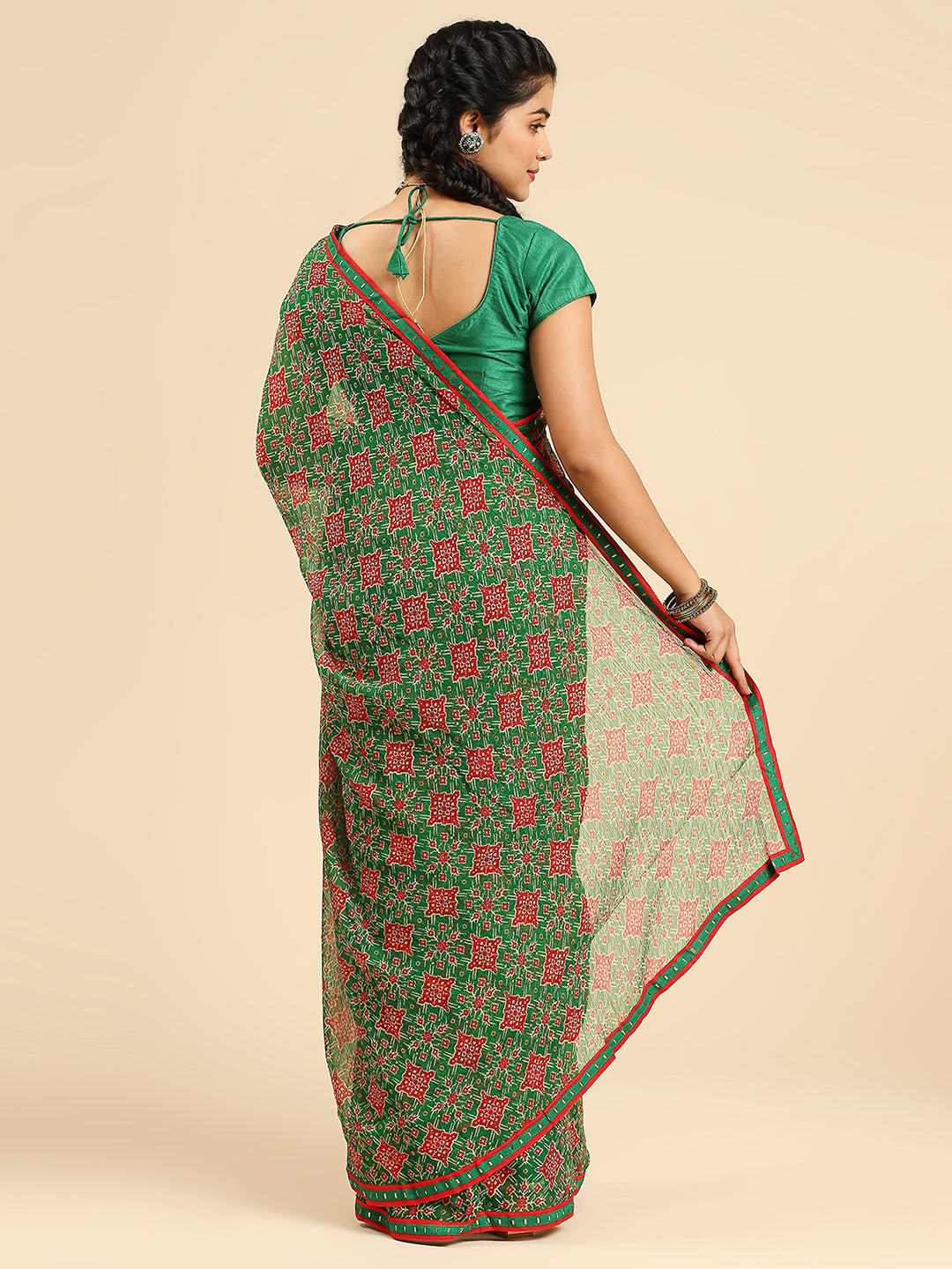 Laxmipati 6791 Poly Chiffon Green Saree